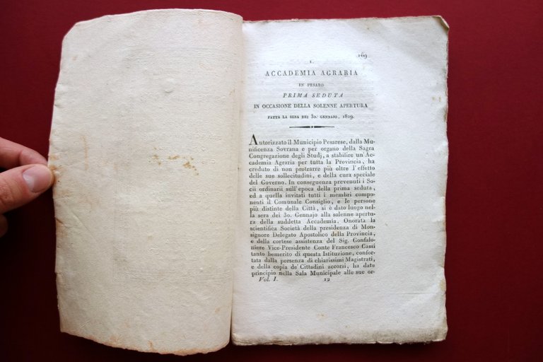 Rivista Trimestrale delle Arti Agrarie Orioli Astolfi Nobili Bologna 1828