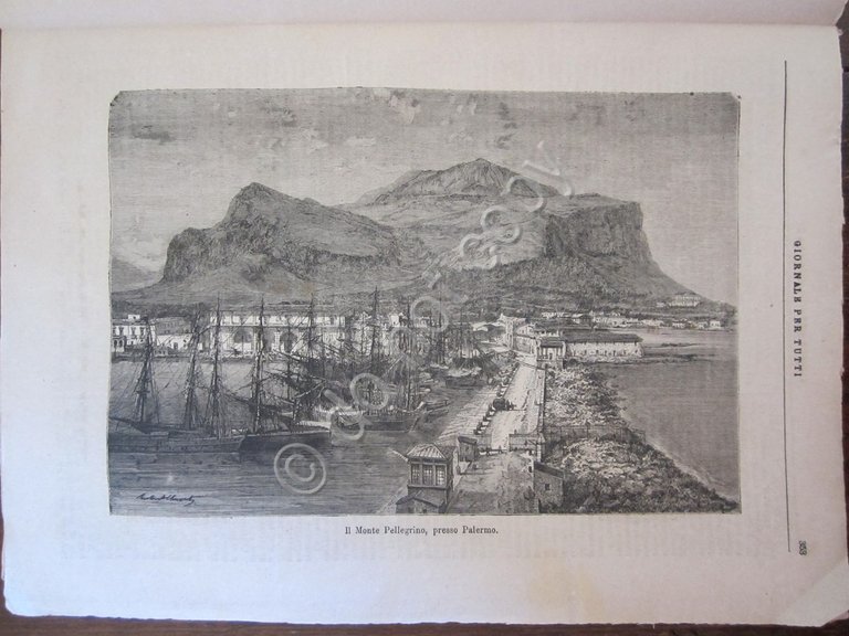 Rivista Universo Illustrato 1872 22 Zingari Monte Pellegrino Palermo Nomadi
