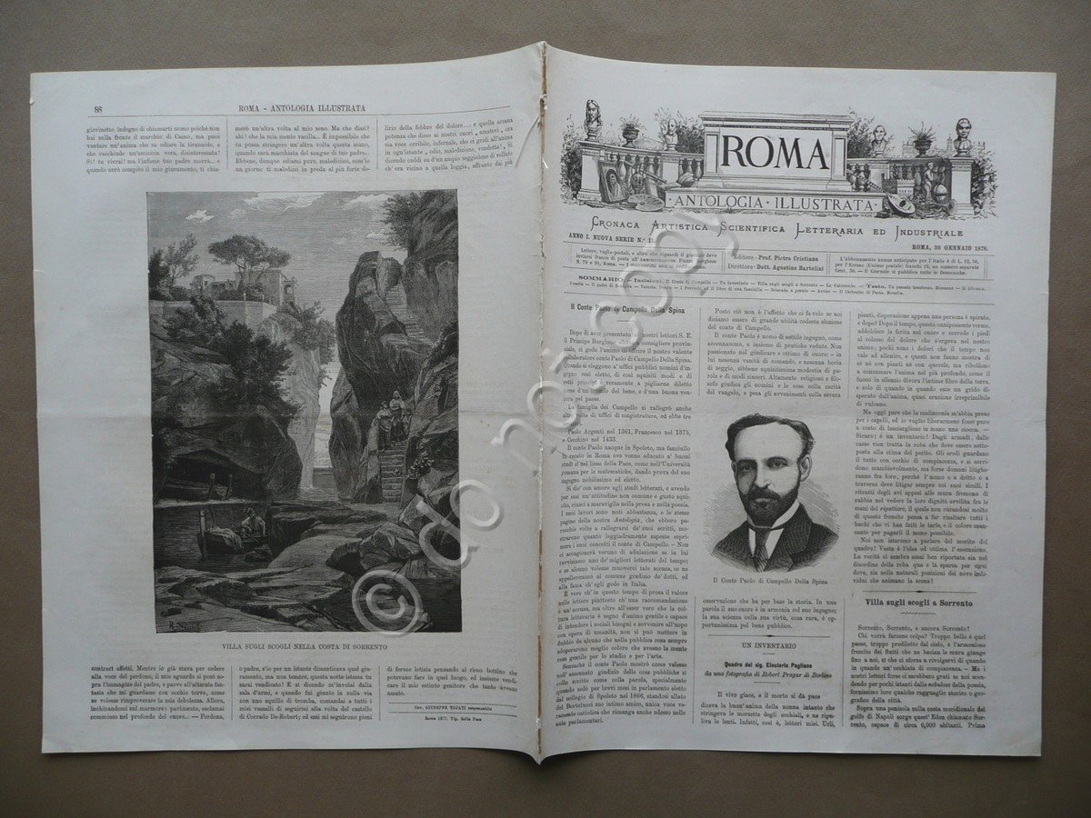 Roma Antologia Illustrata Catacombe Siponto Venosa Sorrento Incisioni 1878 N.11