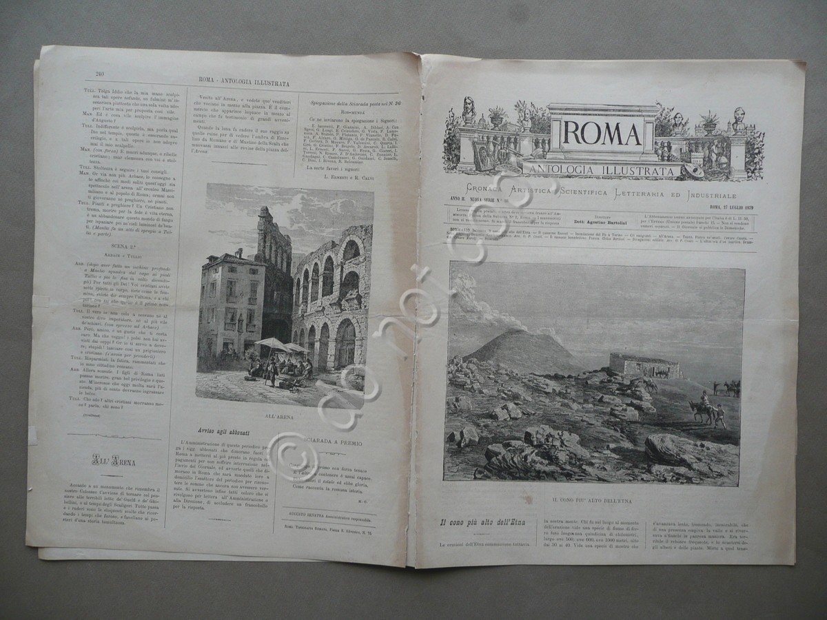 Roma Antologia Illustrata Cono Pi˘ Alto Etna Inondazione Torino 1879 …