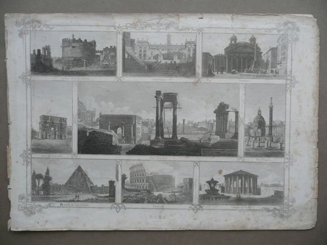 Roma Le Rovine Vedute Multiple Incisioni Stabilimento Lloyd Trieste Met‡ …