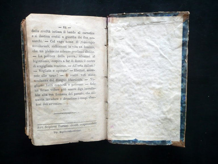 Roma Papale Svelata al Popolo Anno II 12 Opuscoli Anticlericali …