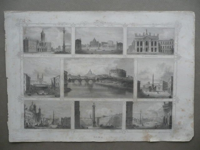 Roma Piazze Chiese Vedute Multiple Incisioni Stabilimento Lloyd Trieste Met‡ …