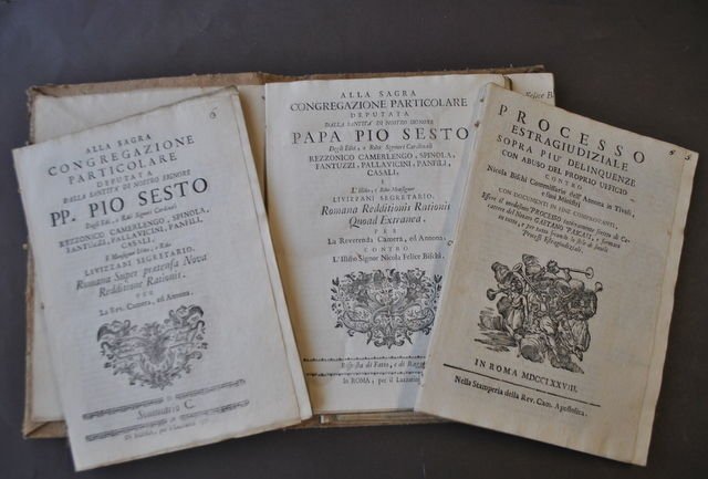 Roma Pio VI Processo Nicola Bischi Annona Tivoli Peculato Abuso Ufficio 1777