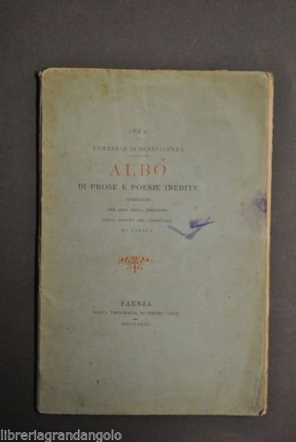 Romagna Faenza Albo Poesie Prose Societ‡ del Carnevale Conti 1882 | Immagine principale