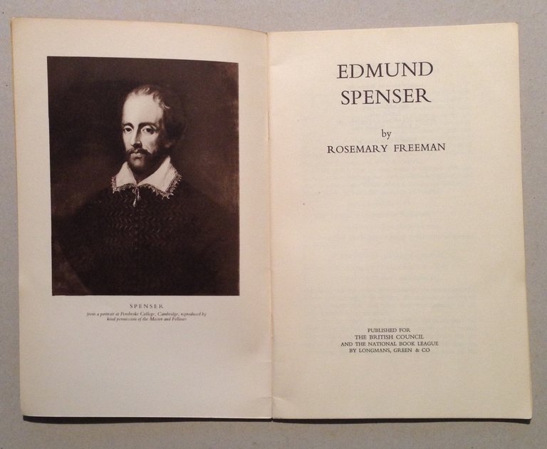 Rosemary Freeman Edmund Spenser Longmans Green Co 1968