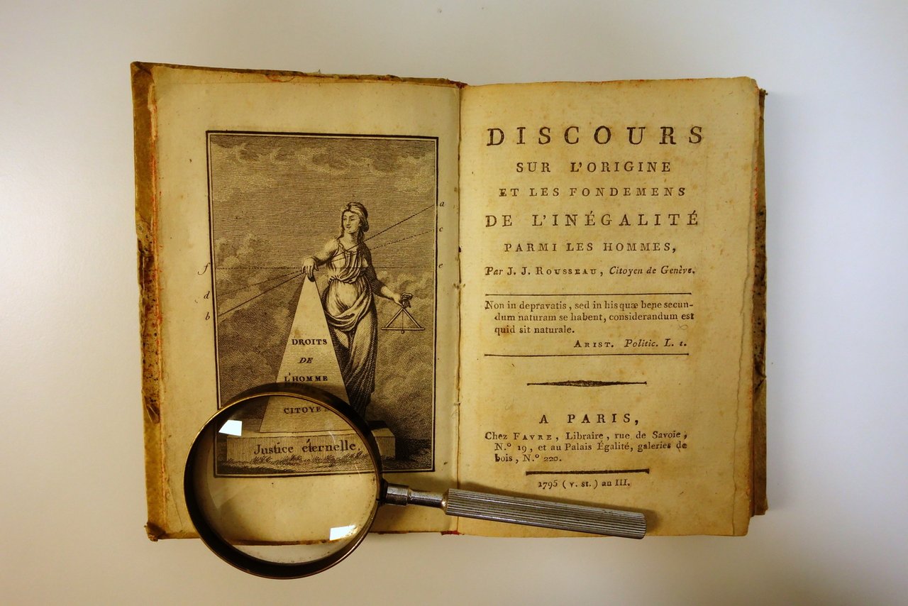 Rousseau Discours sur l'Origine de l'Inegalité parmi les Hommes Favre …