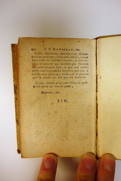 Rousseau Discours sur l'Origine de l'Inegalité parmi les Hommes Favre …