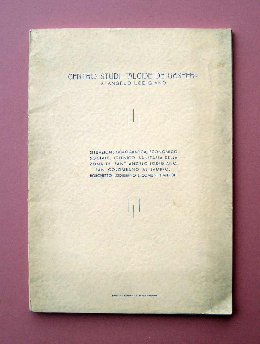 S.Angelo Lodigiano Centro Studi Alcide De Gasperi anni'60 tipo ciclostile