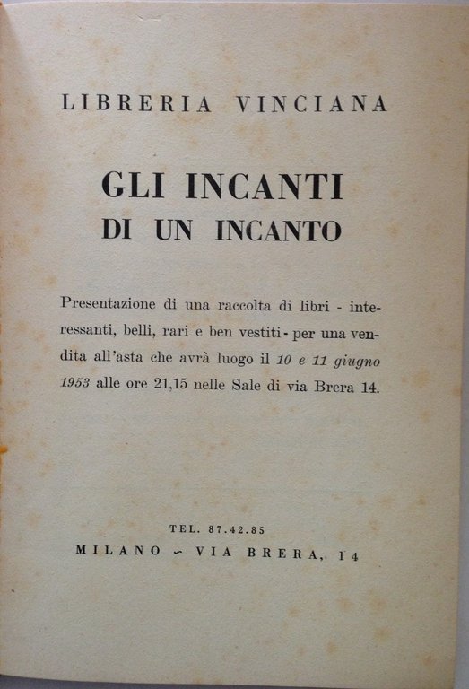 S. P. Bibliopola Gli Incanti di Un Incanto Libreria Vinciana …