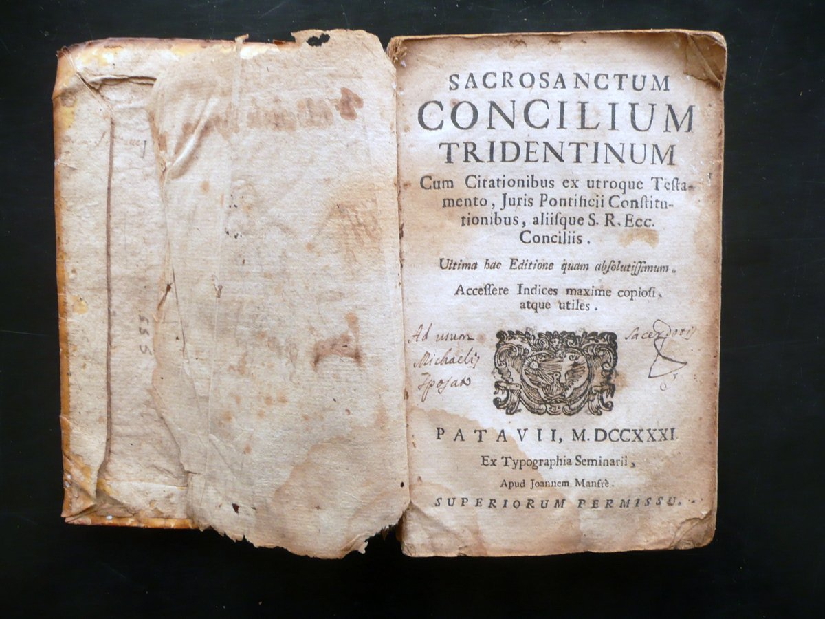 Sacrosanctum Concilium Tridentinum Patavii Typograpia Seminarii 1731 Religione