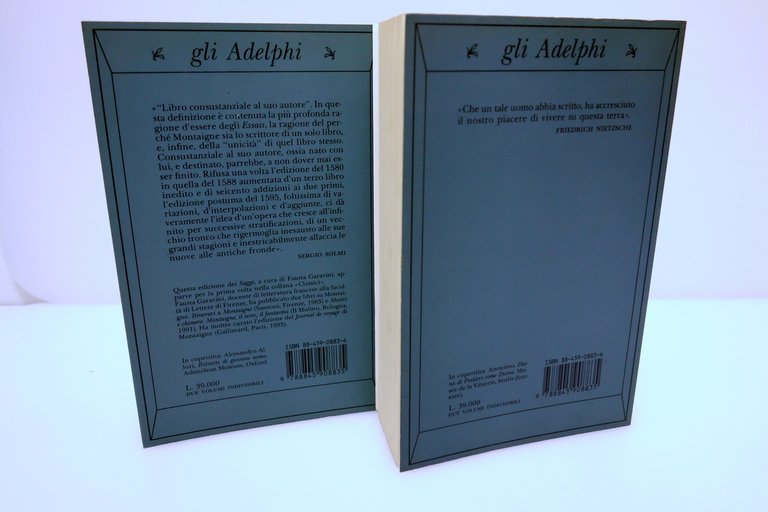 SAGGI MONTAIGNE GARAVINI ADELPHI 1998 DUE VOLUMI
