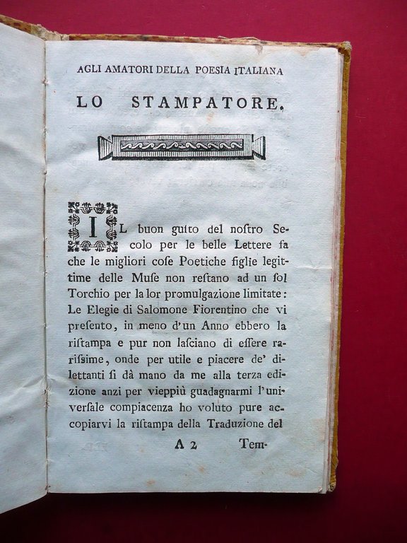 Saggio di Poesie di Salomone Fiorentino Hoechenberger Trieste 1790 | Immagine Gallery 3