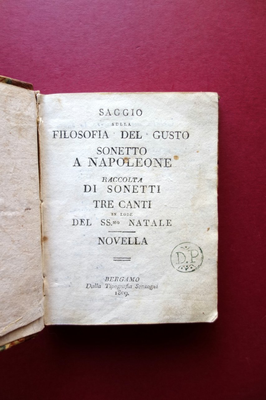 Saggio Filosofia del Gusto Sonetto a Napoleone 3 Canti Natale …