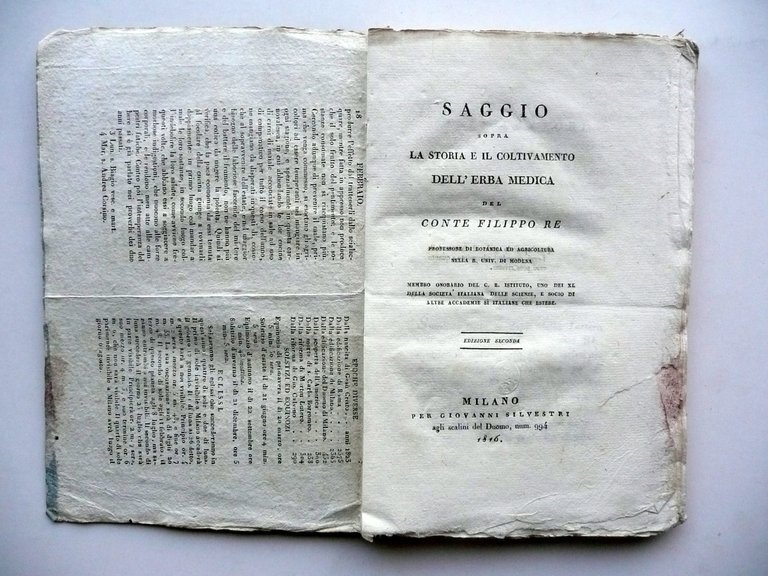 Saggio Sopra la Storia ed il Coltivamento dell'Erba Medica Silvestri …