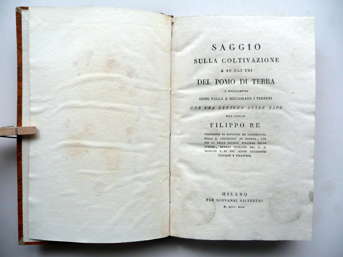 Saggio sulla Coltivazione e Usi Pomo di Terra Patata Filippo …