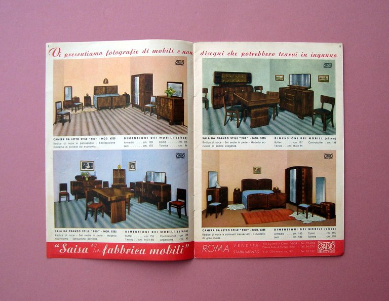 Saisa S.A. Fabbrica Mobili 1938 Milano Roma arredamento interni stile … | Immagine Gallery 2