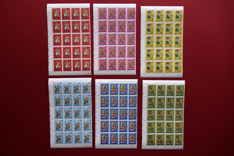 San Marino Mezzo Foglio Comics Jacovitti 6 Pezzi Ottimi