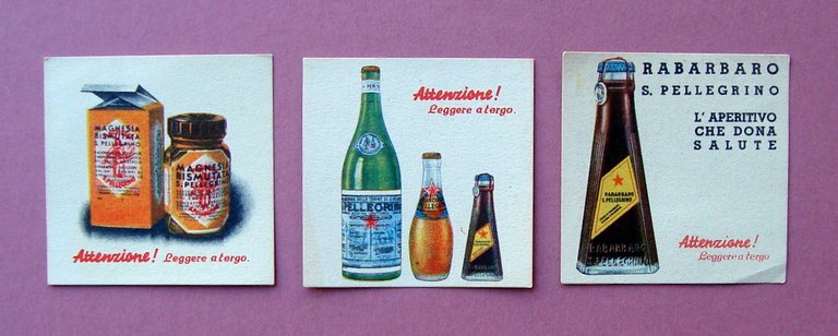 San pellegrino 3 tagliandi premio 1939 Magnesio Rabarbaro Acqua Aranciata | Immagine Gallery 1