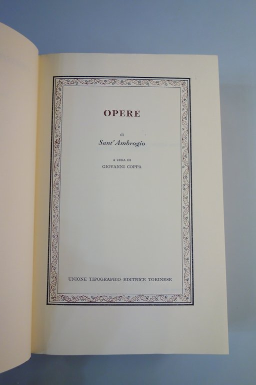 SANT'AMBROGIO OPERE UTET COPPA 1969 EXAMERON PENITENZA LETTERE INNI ECC.