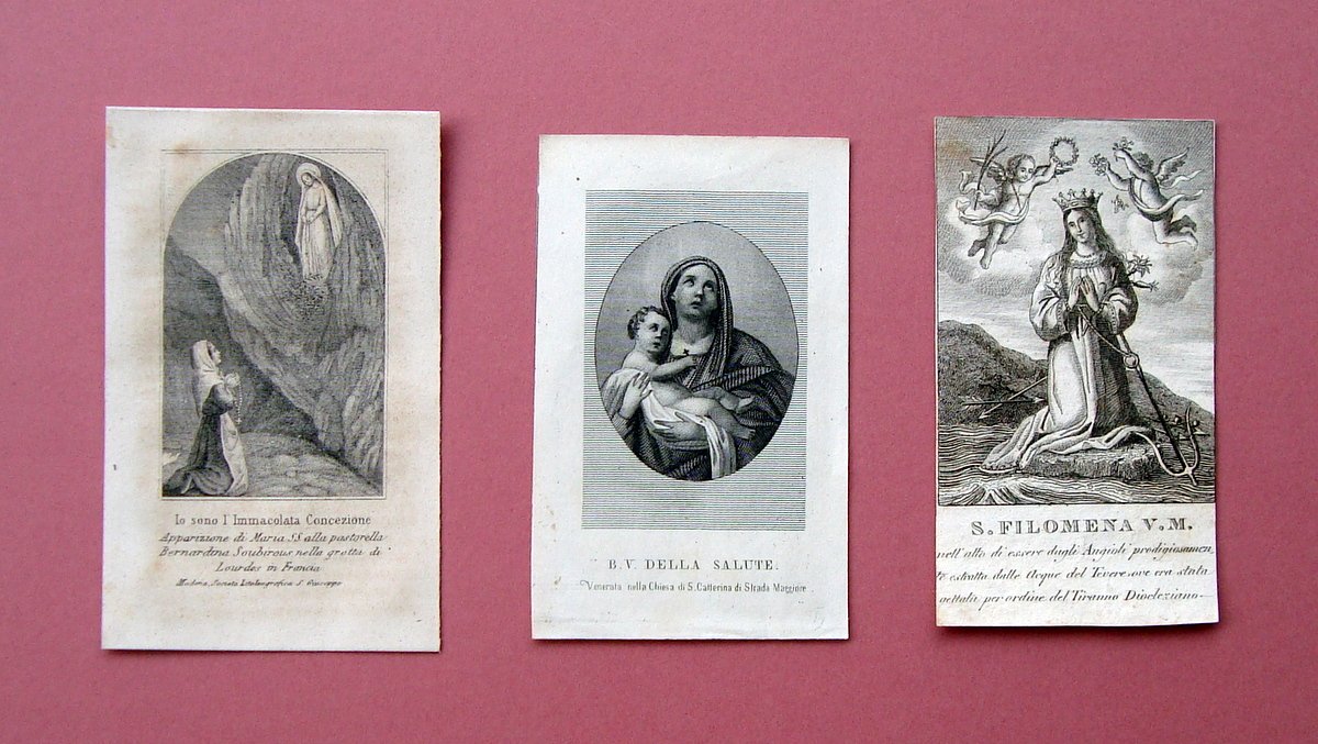 Santini 3 incisioni ' 800 Immacolata Concezione S.Filomena B.V della … | Immagine principale
