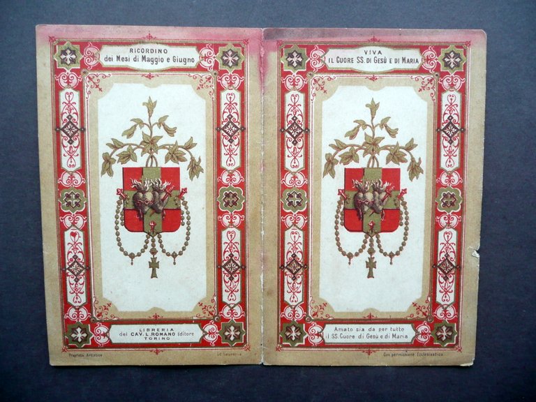 Santino Cromolitografia Cuore di Ges˘ Maria Libreria Cav. L. Romano … | Immagine Gallery 2