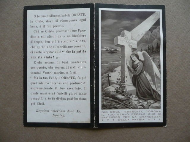 Santino Funebre Caporale Oreste Lucchi Morto Proiettile Gorizia 25 Maggio …