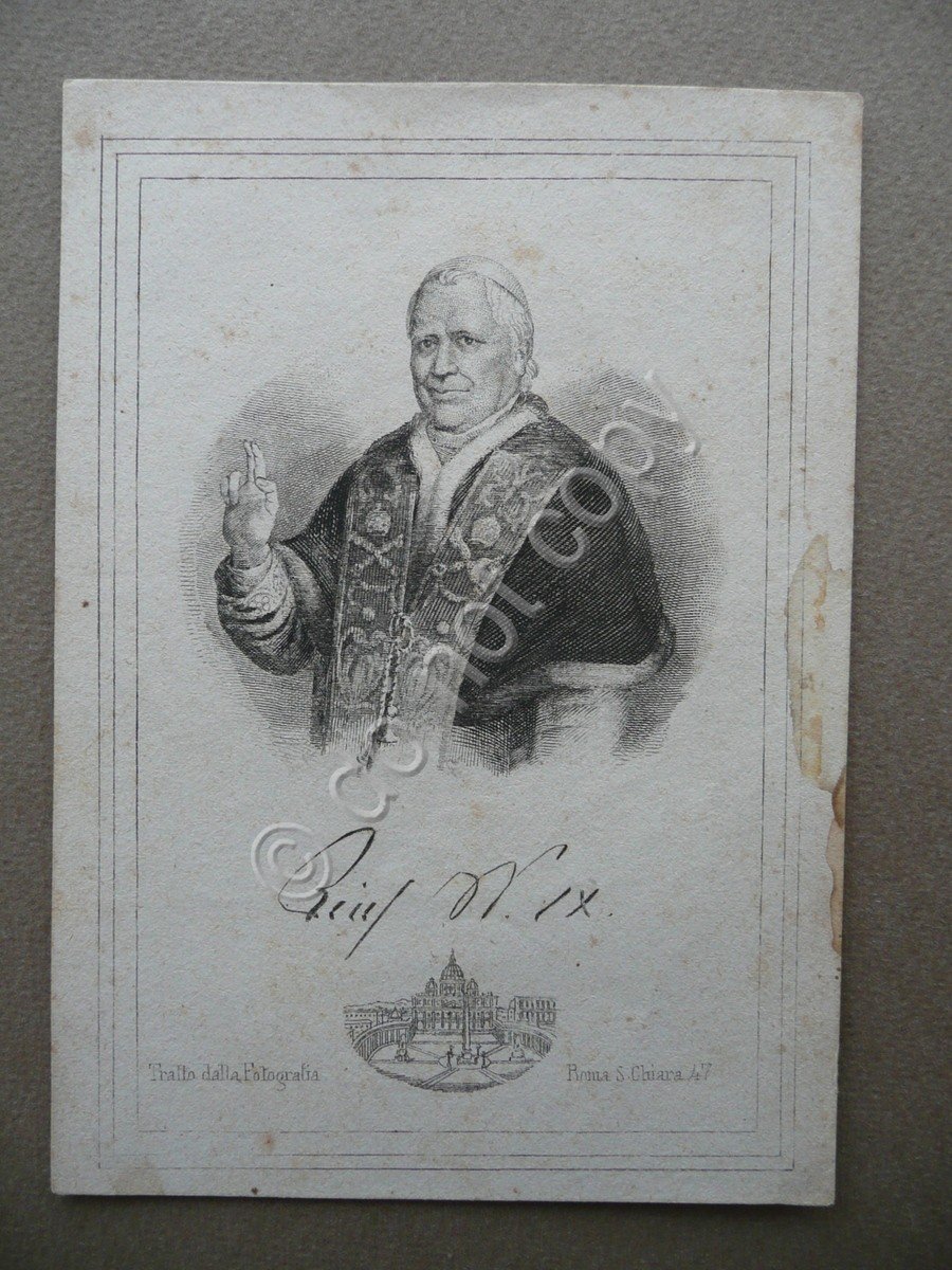 Santino Pio IX Papa Incisione Met‡ Ottocento Religione Chiesa Roma … | Immagine principale