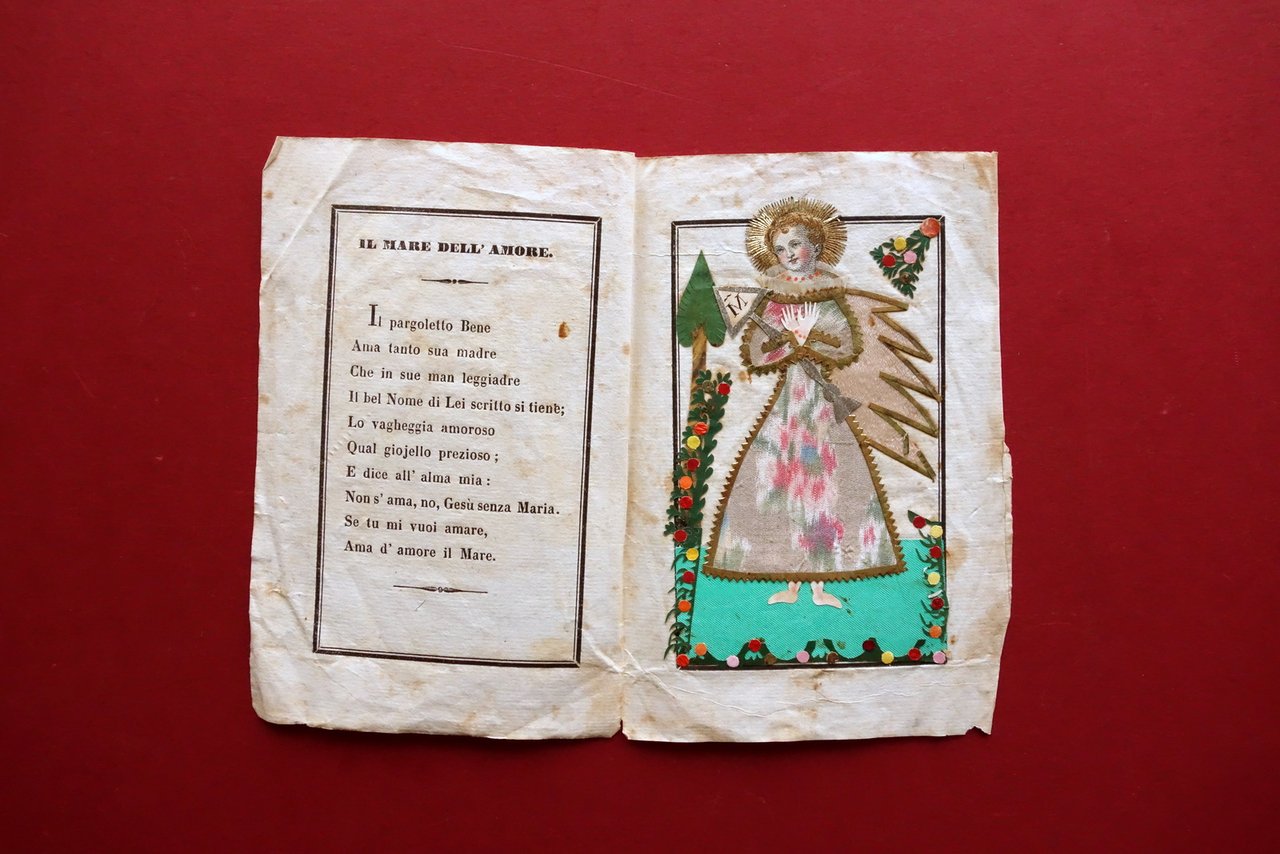 Santino Sonetto il Mare dell'Amore Collage Realizzato a Mano Primo …