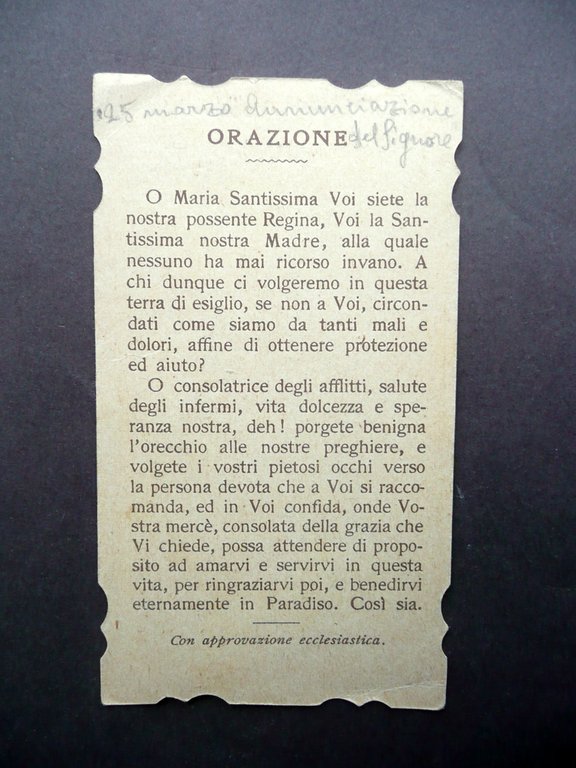 Santino Vera Effigie Beata Vergine Grazie Colle di Covignano Rimini …