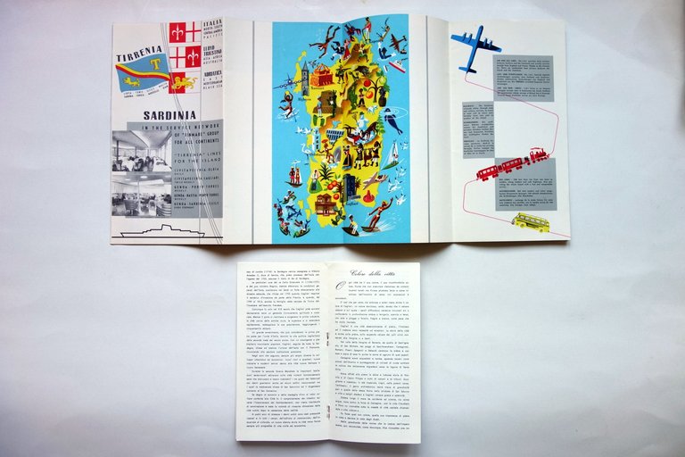 Sardegna Cagliari 2 Brossure Turistiche Anni '50 '60 Illustrazioni Grafica