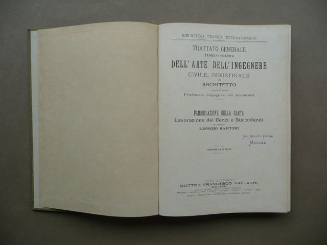 Sartori Fabbricazione Carta Bertolio Metallurgia Generale Ignea Vallardi 2 Testi