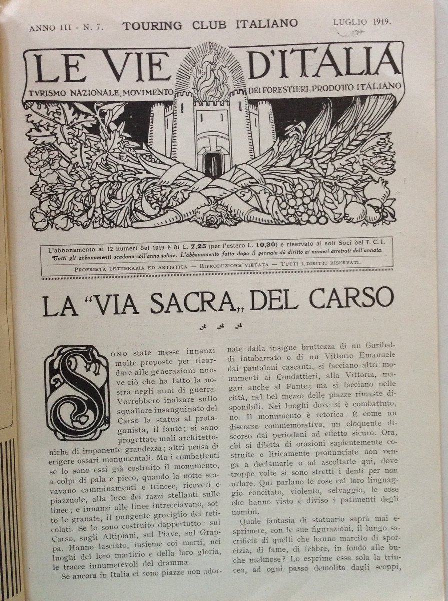 Sartori La Via Sacra del Carso Touring Club Vie d'Italia …