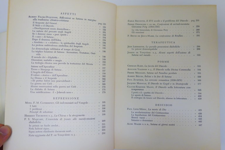 SATANA ESISTENZA STORIA FORMA BAZIN BEGUIN LEFEVRE E ALTRI VITA …