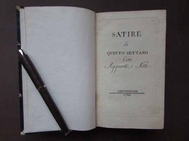 Satire Quinto Settano Lodovico Sergardi Aggiunte Note Amsterdam 1788