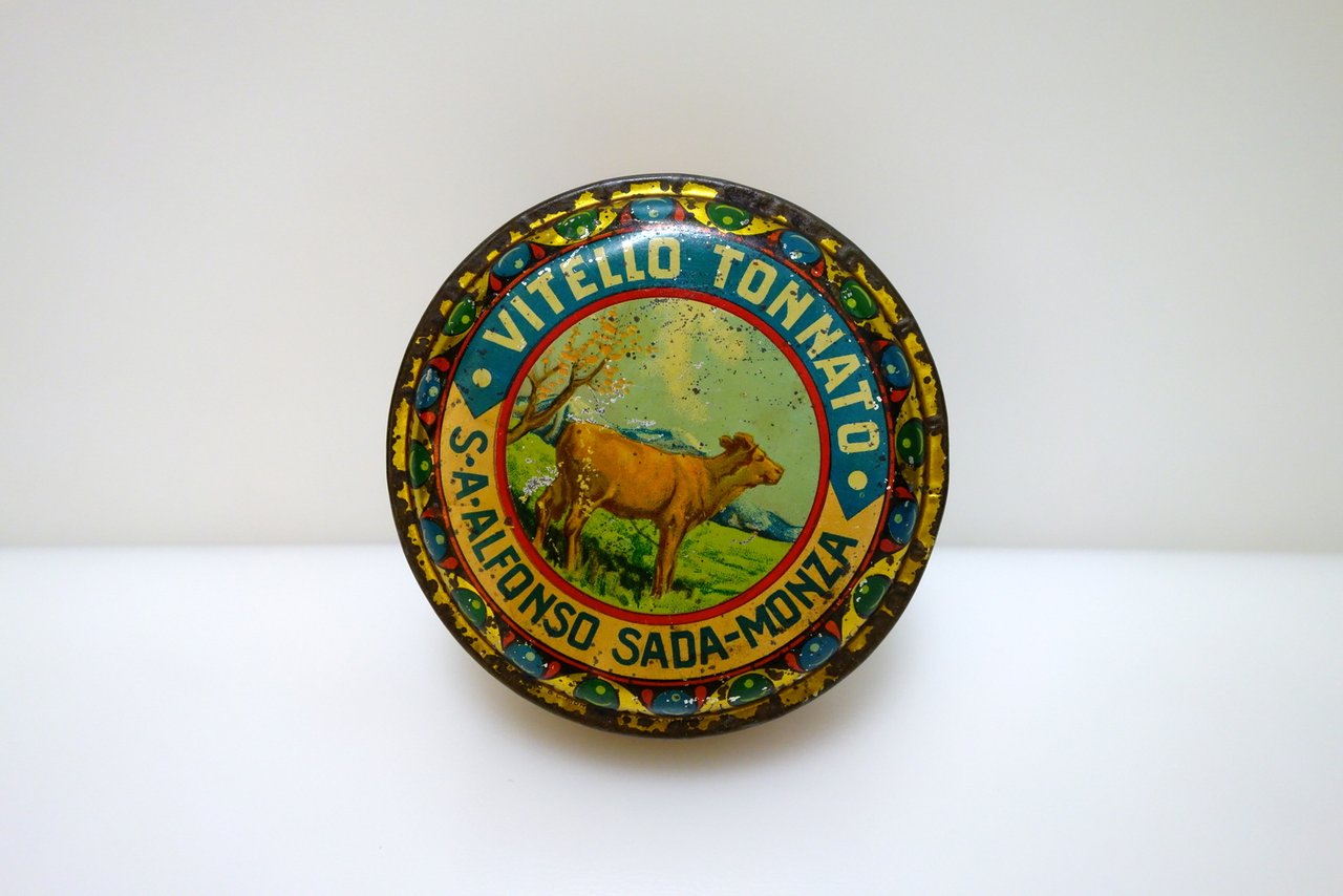Scatola di Latta Cromolitografica S.A. Alfonso Sada Monza Vitello Tonnato … | Immagine principale