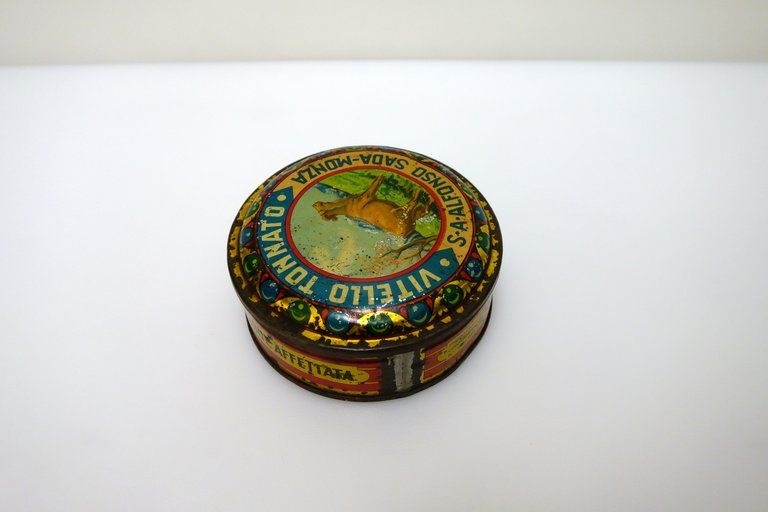 Scatola di Latta Cromolitografica S.A. Alfonso Sada Monza Vitello Tonnato … | Immagine Gallery 4