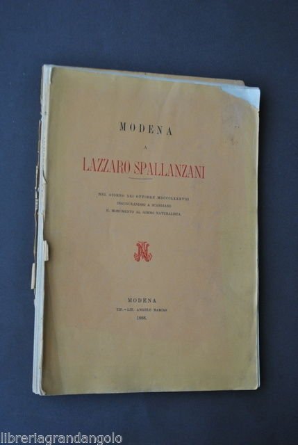 Scienza Naturali Lazzaro Spallanzani Modena Monumento Scandiano Reggio 1888
