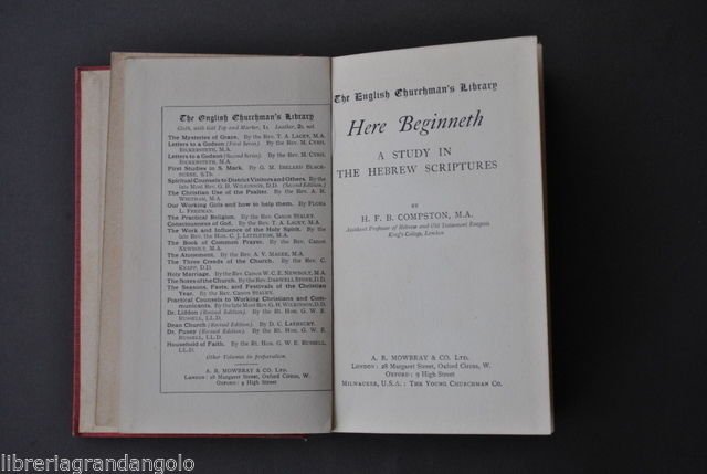 Scrittura Bibbia Protestantesimo Here Beginneth Study Hebrew Scriptures 1914