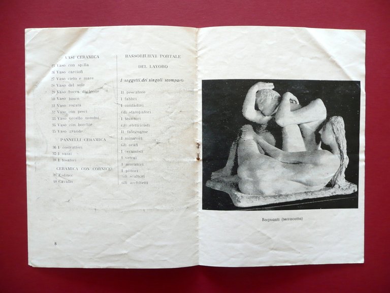 Sculture Ceramiche di Berto Bertagnin Catalogo Tullio d'Albissola Savona 1951