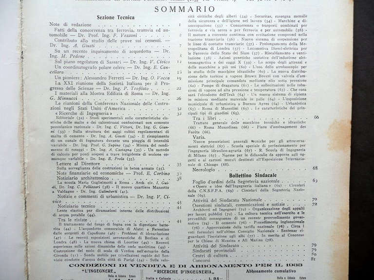Scuola Guglielmotti Roma Piano Regolatore Sassari L'Ingegnere Vol. VII N. …