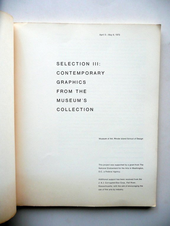 Selection III Contemporary Graphics Rhode Island School of Design 1973 …
