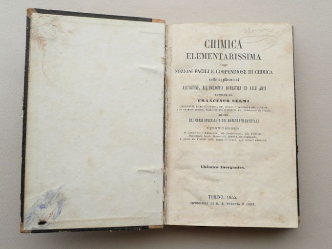 Selmi Chimica Vita Domestica Igiene Metalli Scienze Alcali Terre Geologia 1855