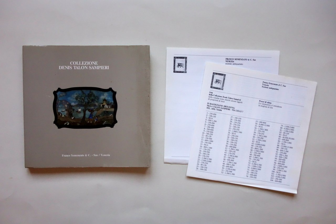 Semenzato Venezia Catalogo Asta Collezione Denis Talon Sampieri Rastignano 1984
