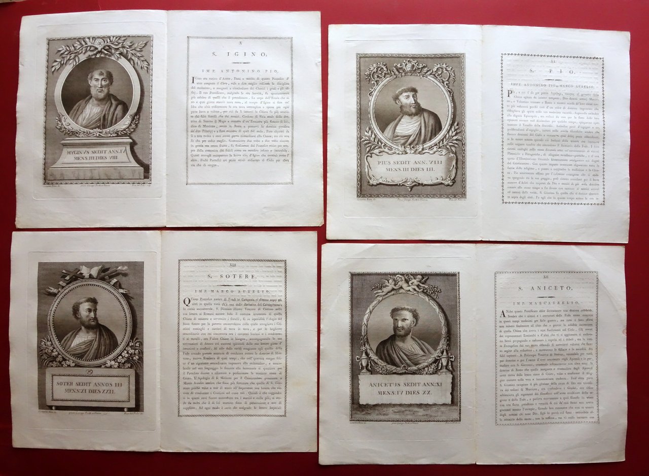 Serie dei Papi Picotti Venezia 4 Tavole X-XIII Igino Aniceto … | Immagine principale