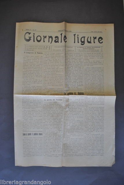 Settimanale Liguria Giornale Ligure Oneglia Congresso Cattolici Modena 1910