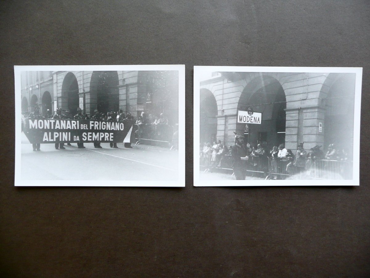 Sfilata Alpini Montanari del Frignano Modena Due Fotografie Anni '50
