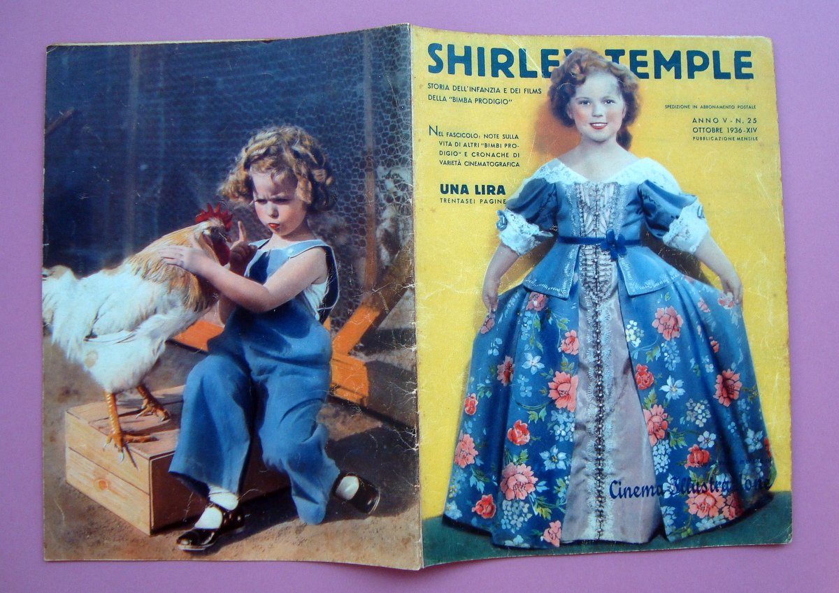 SHirley Temple 1936 supplemento Cinema Illustrazione n25+ritratto bimba prodigio