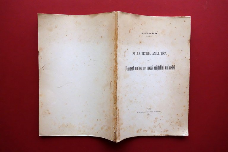 Signorini Sulla Teoria Analitica dei Fenomeni Luminosi nei Cristallini Pisa … | Immagine Gallery 2