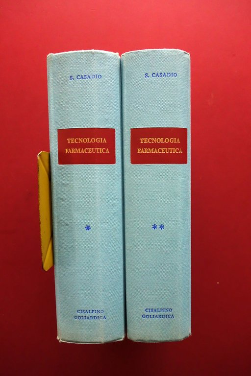 Silvano Casadio Tecnologia Farmaceutica Cisalpino-Goliardica 1972 2 Volumi